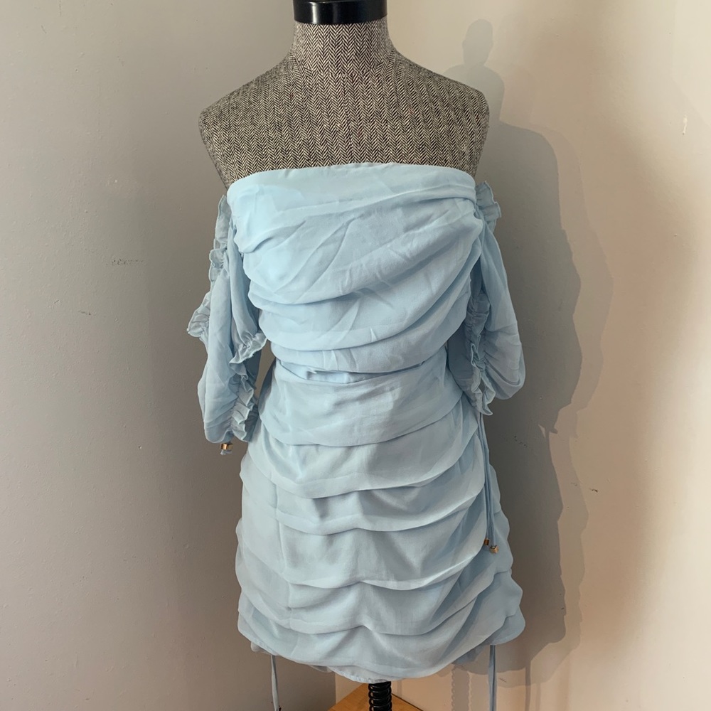 CAN’T GET YOU OFF OF MY MIND DRESS IN POWDER BLUE